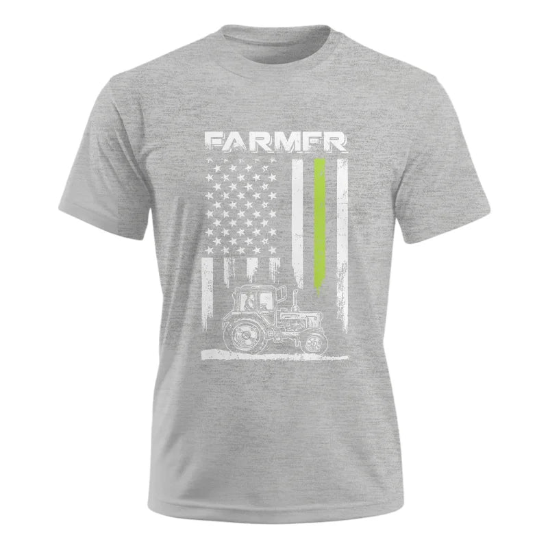 Image of Farmer Tractor Patriotic American Flag - Unisex Ultra Cotton Tee