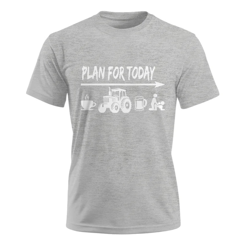 Funny Farmer Plan For Today Coffee Tractor Beer Bed - Unisex Ultra Cotton Tee