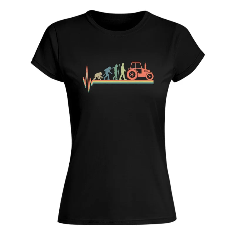 Heartbeat Evolution Farmer Tractor Agriculture Vintage - Women's Softstyle Tee