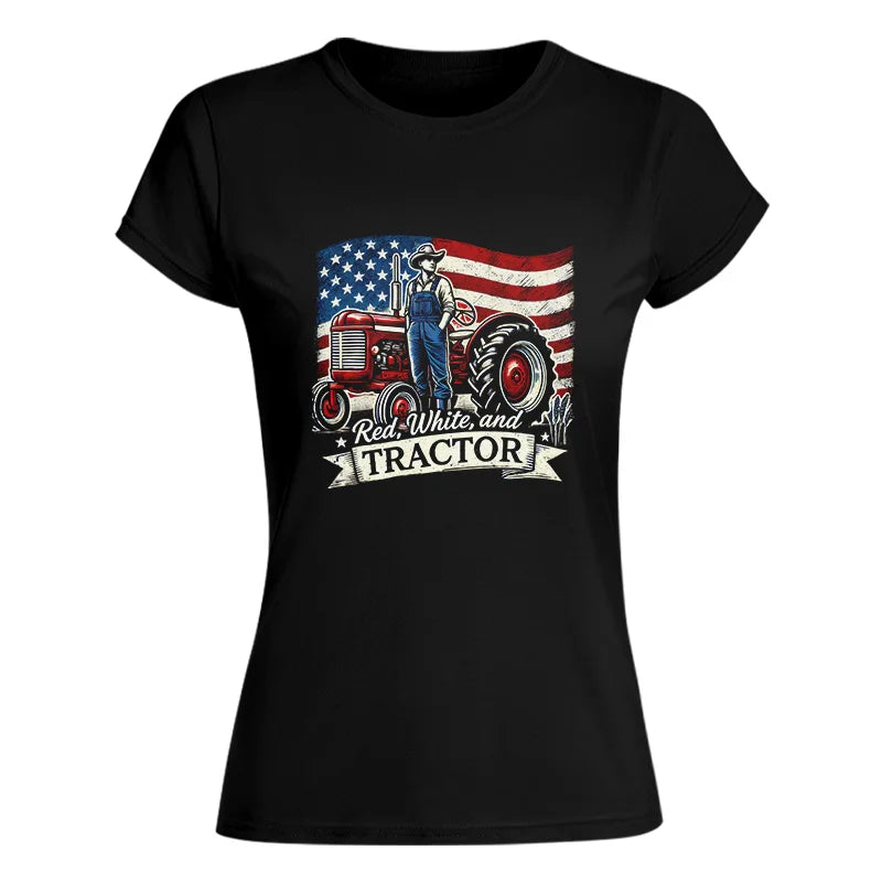 Red White And Tractor - Women's Softstyle Tee