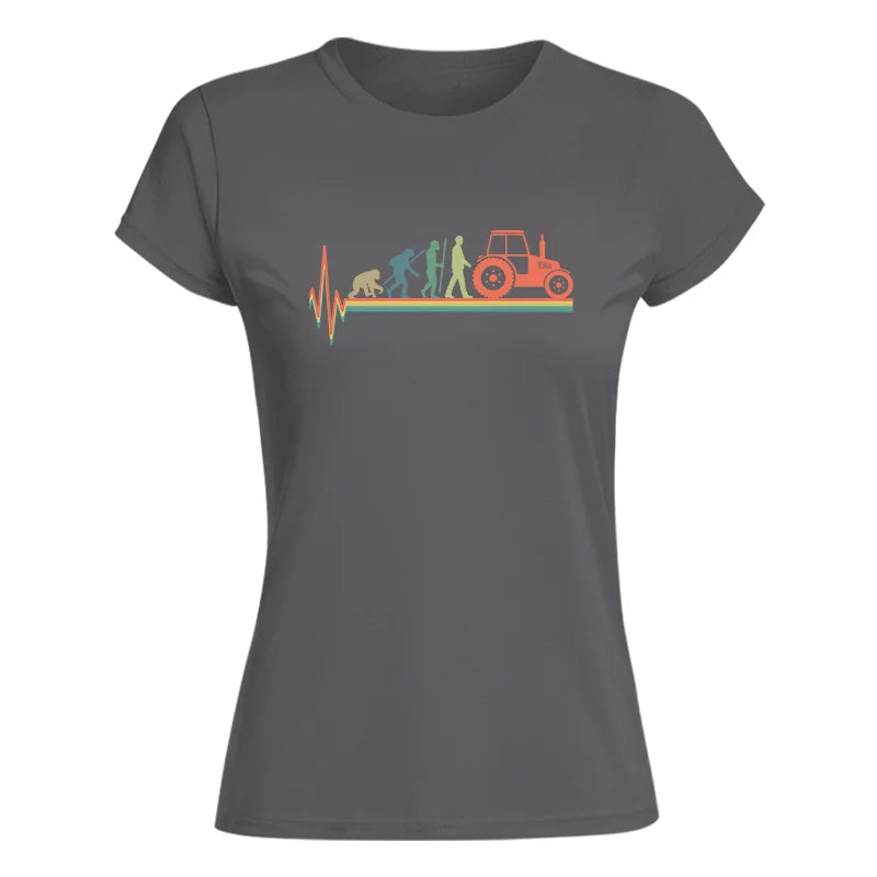 Heartbeat Evolution Farmer Tractor Agriculture Vintage - Women's Softstyle Tee