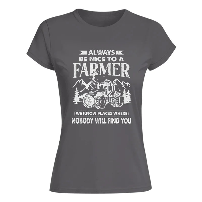 Nice Farmer Funny Tractor Rancher Farming - Women's Softstyle Tee