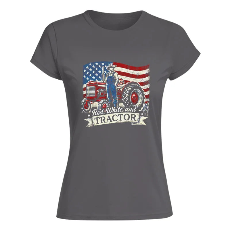 Red White And Tractor - Women's Softstyle Tee