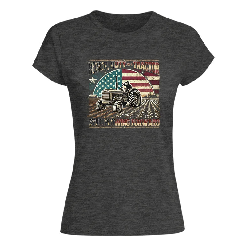 Image of Veteran Farmer Honor Duty And A Tractor 1 - Women's Softstyle Tee