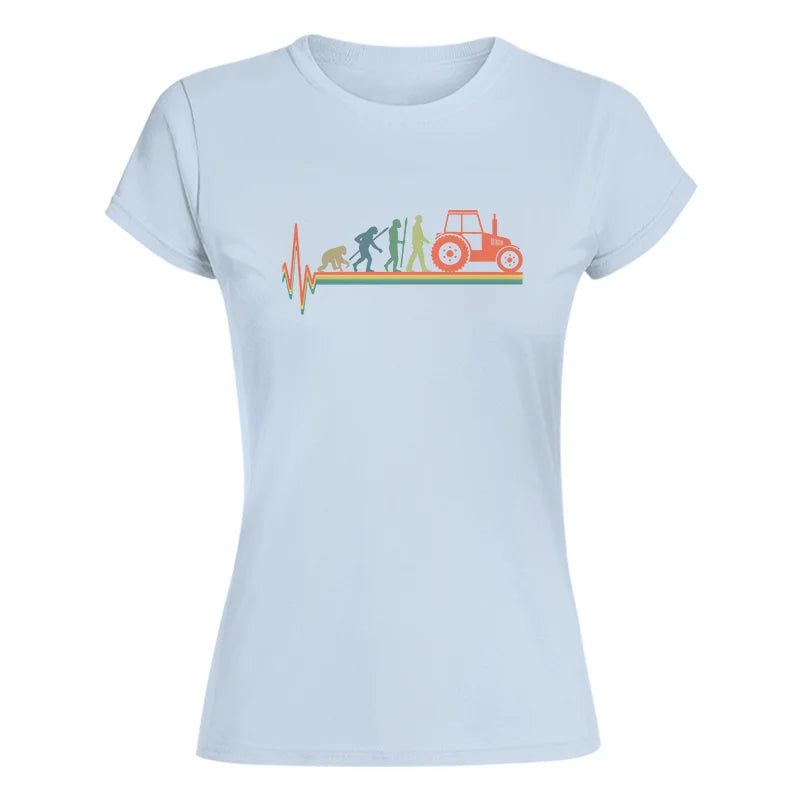 Heartbeat Evolution Farmer Tractor Agriculture Vintage - Women's Softstyle Tee