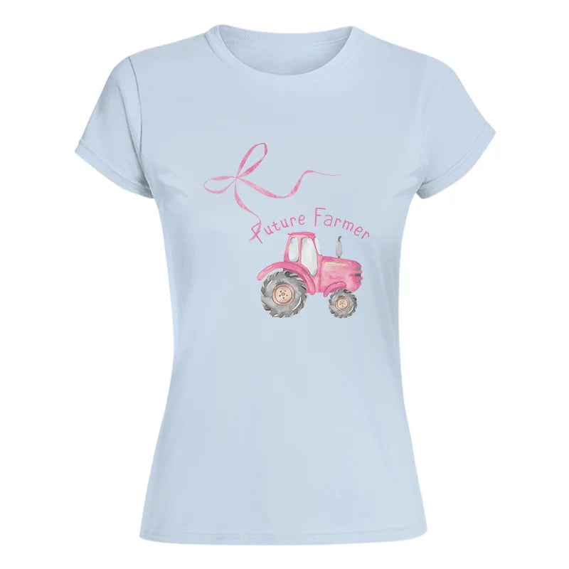 Pink Bow Cute Tractor - Women's Softstyle Tee