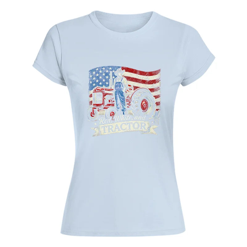 Red White And Tractor - Women's Softstyle Tee