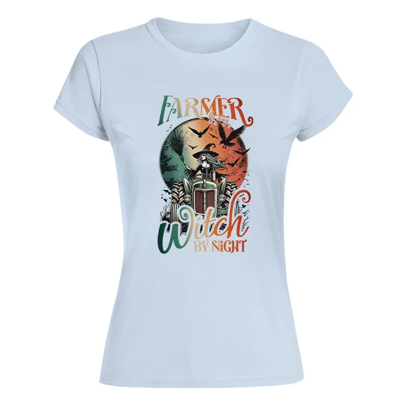 Tractor Halloween Farmer By Day Witch By Night - Women's Softstyle Tee