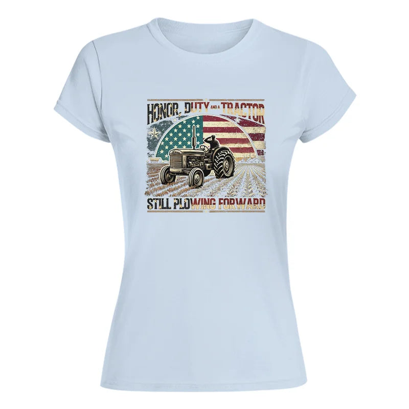 Image of Veteran Farmer Honor Duty And A Tractor 1 - Women's Softstyle Tee