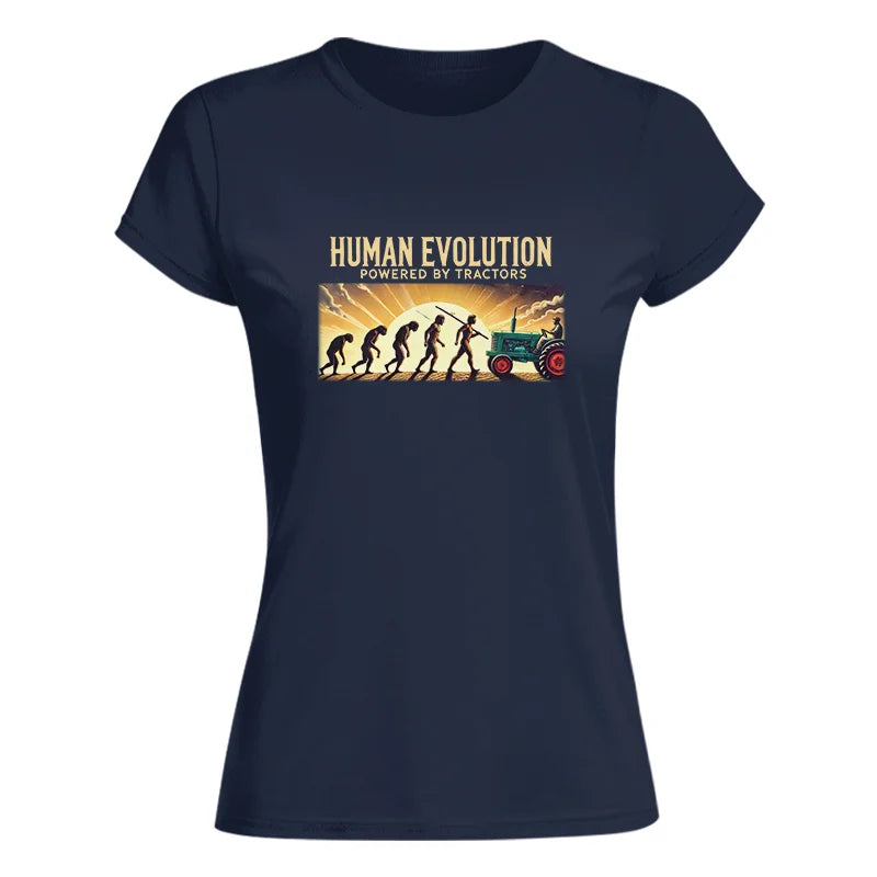 Human Evolution Powered By Tractors - Women's Softstyle Tee