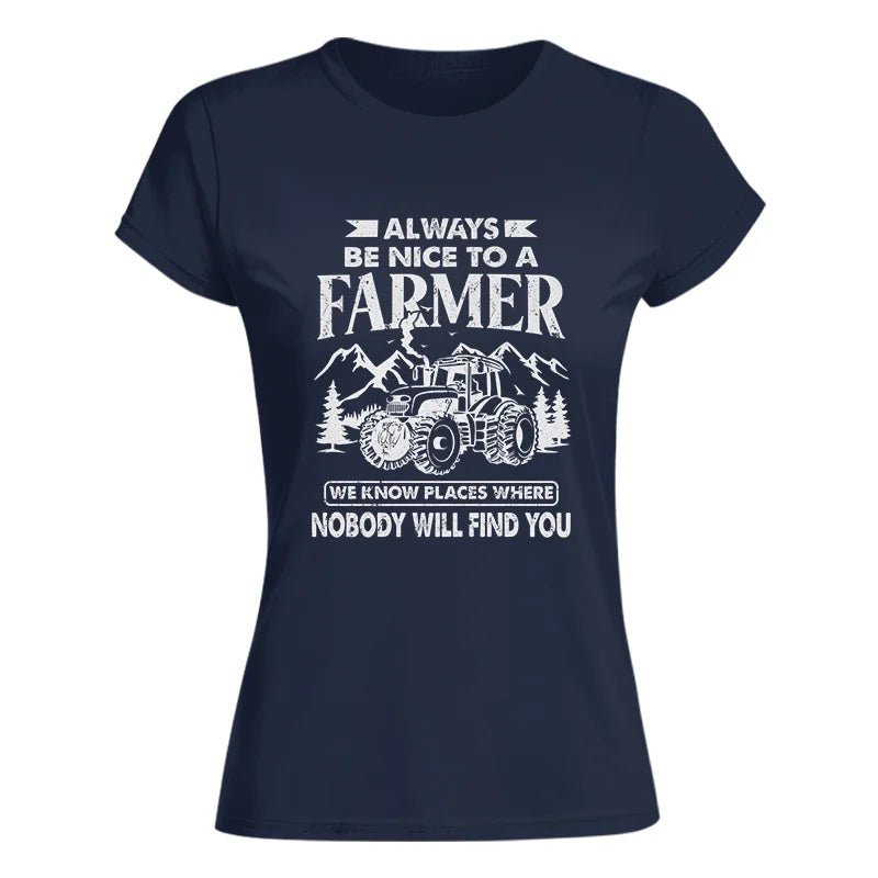 Nice Farmer Funny Tractor Rancher Farming - Women's Softstyle Tee