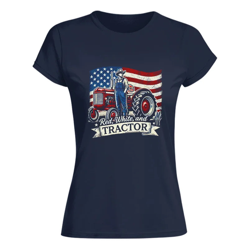 Image of Red White And Tractor - Women's Softstyle Tee