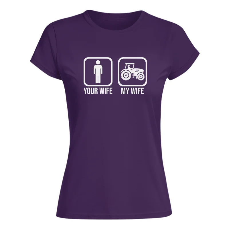 Image of My Wife Is Cooler Than Yours Funny Farm Tractor 1 - Women's Softstyle Tee