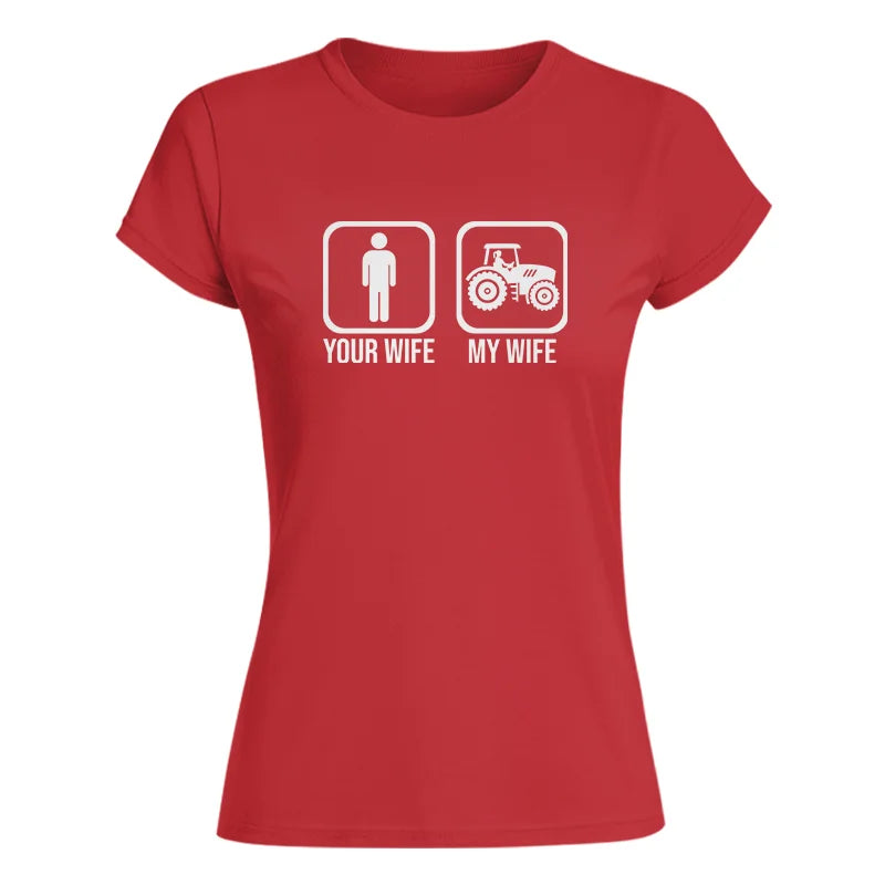 My Wife Is Cooler Than Yours Funny Farm Tractor 1 - Women's Softstyle Tee