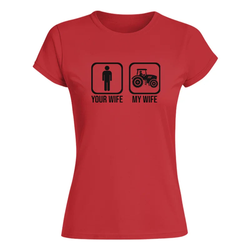 My Wife Is Cooler Than Yours Funny Farm Tractor 2 - Women's Softstyle Tee