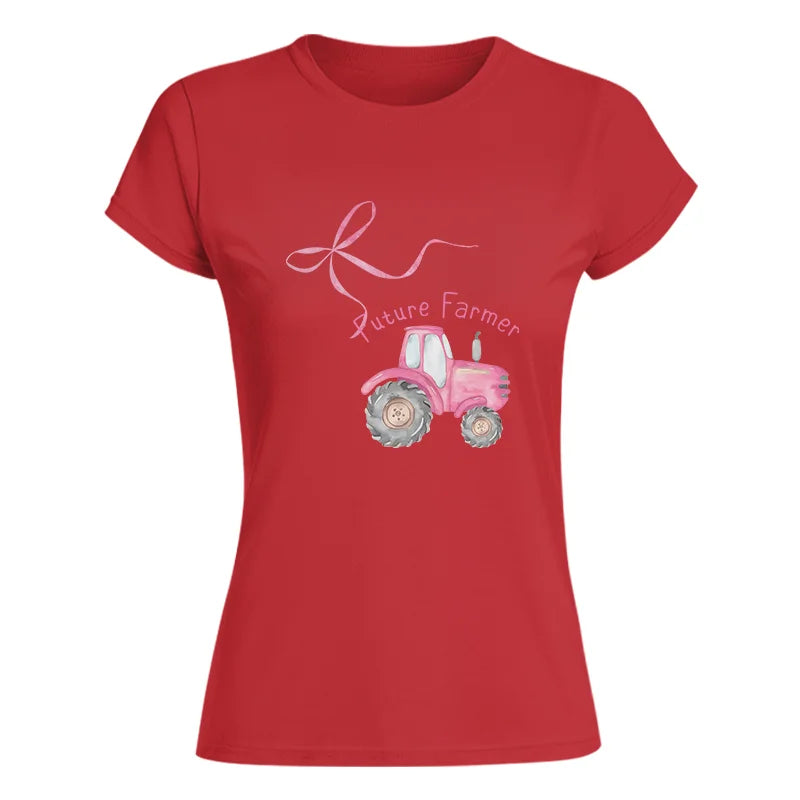 Pink Bow Cute Tractor - Women's Softstyle Tee