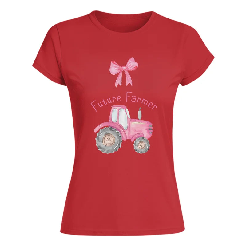 Pink Tractor For Future Farmer - Women's Softstyle Tee