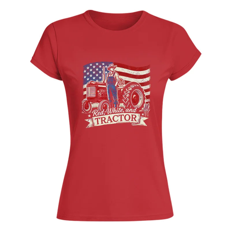 Red White And Tractor - Women's Softstyle Tee