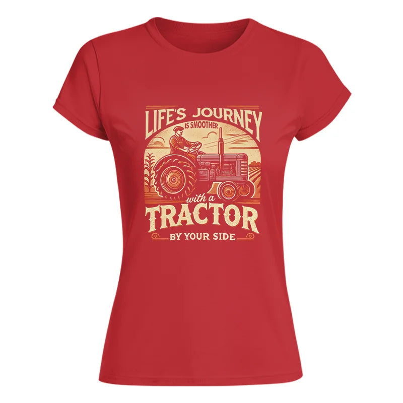 Image of Smoother With A Tractor By Your Side - Women's Softstyle Tee