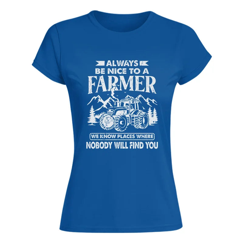 Image of Nice Farmer Funny Tractor Rancher Farming - Women's Softstyle Tee