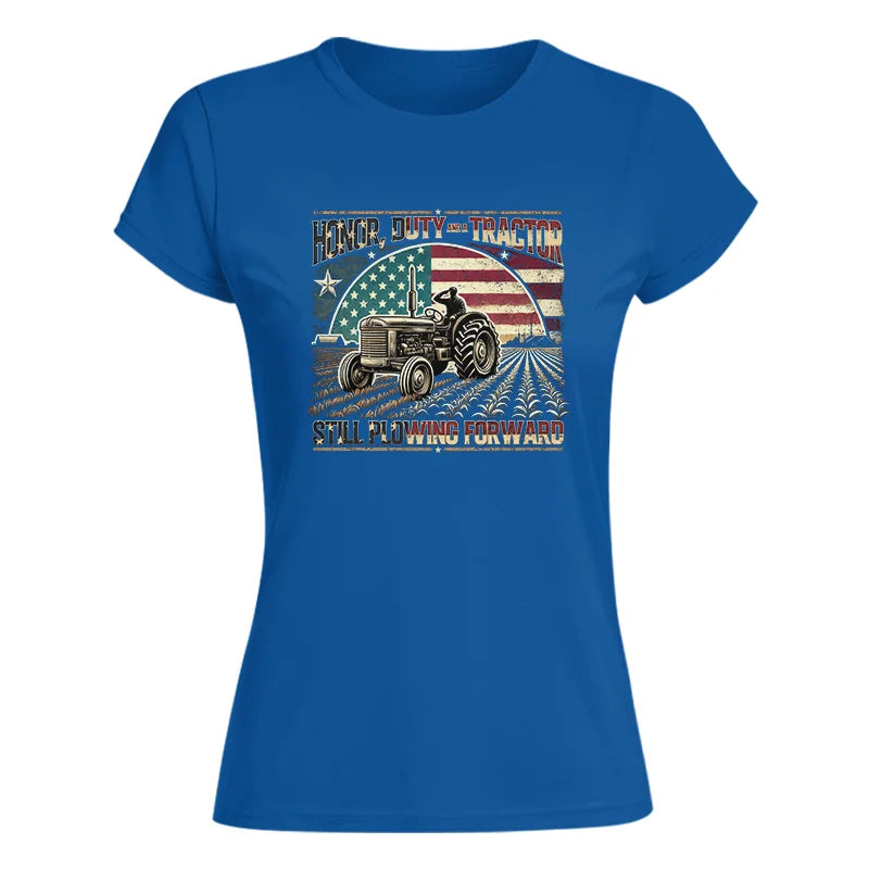 Image of Veteran Farmer Honor Duty And A Tractor 1 - Women's Softstyle Tee