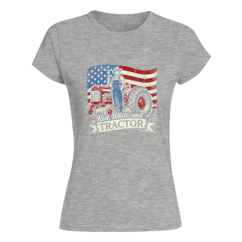 Red White And Tractor - Women's Softstyle Tee