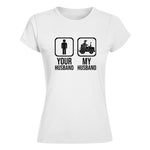 My Husband Is Cooler Than Yours Funny Farm Tractor 2 - Women's Softstyle Tee