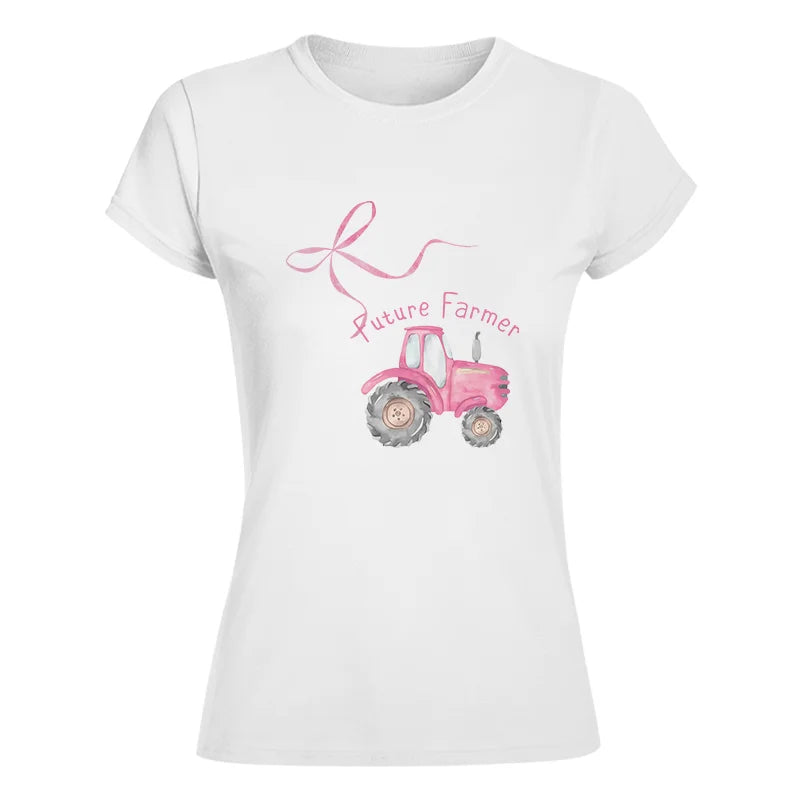 Pink Bow Cute Tractor - Women's Softstyle Tee