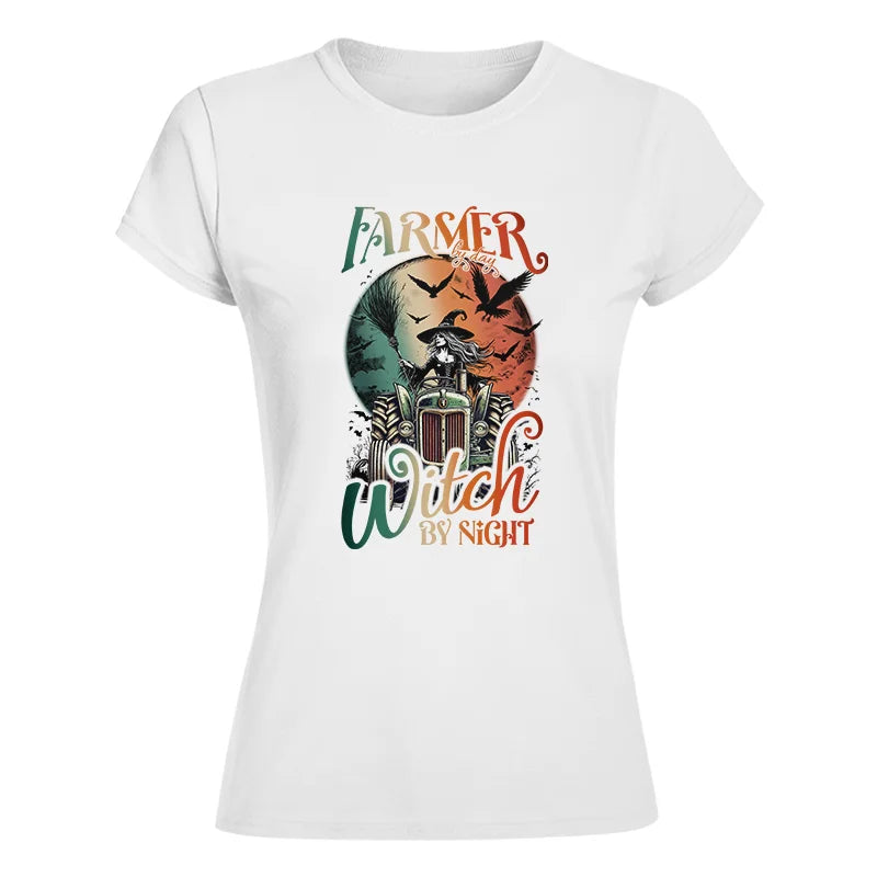 Tractor Halloween Farmer By Day Witch By Night - Women's Softstyle Tee